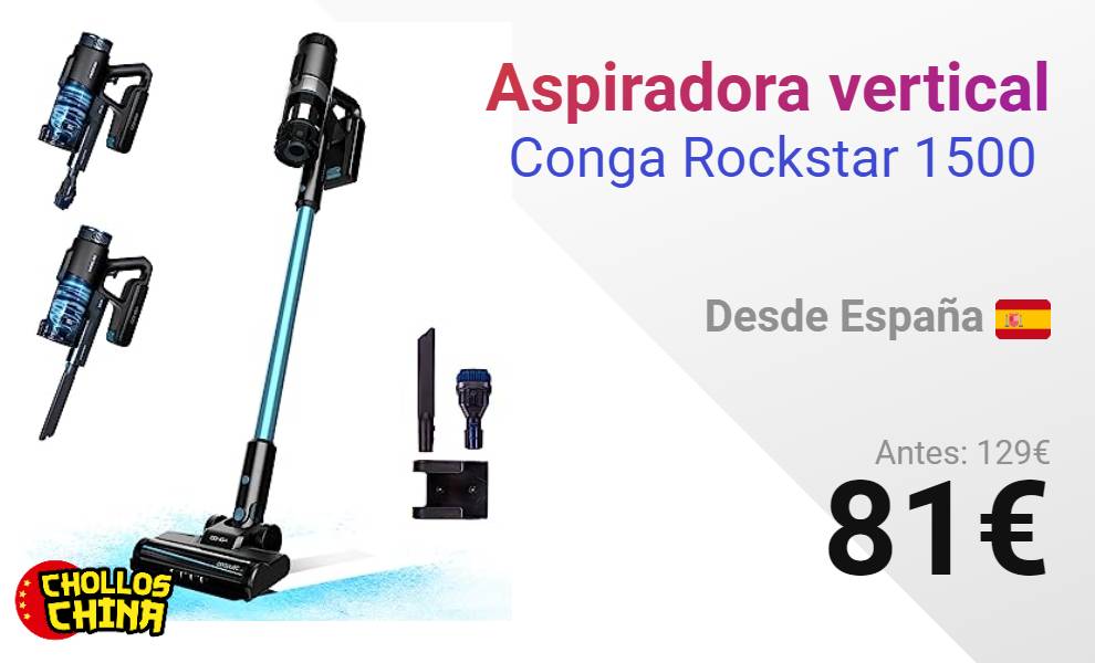Aspiradora vertical Cecotec Conga Rockstar 1500 por 81€ - cholloschina