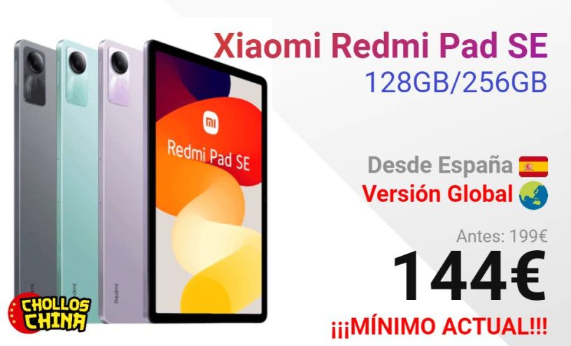 Xiaomi Redmi Pad SE 4/128GB y 8GB/256GB por 144€ - cholloschina