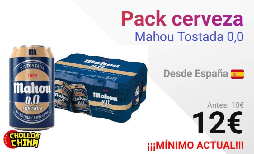 Pack cervezas Mahou Tostada 0,0 por 12€ - cholloschina