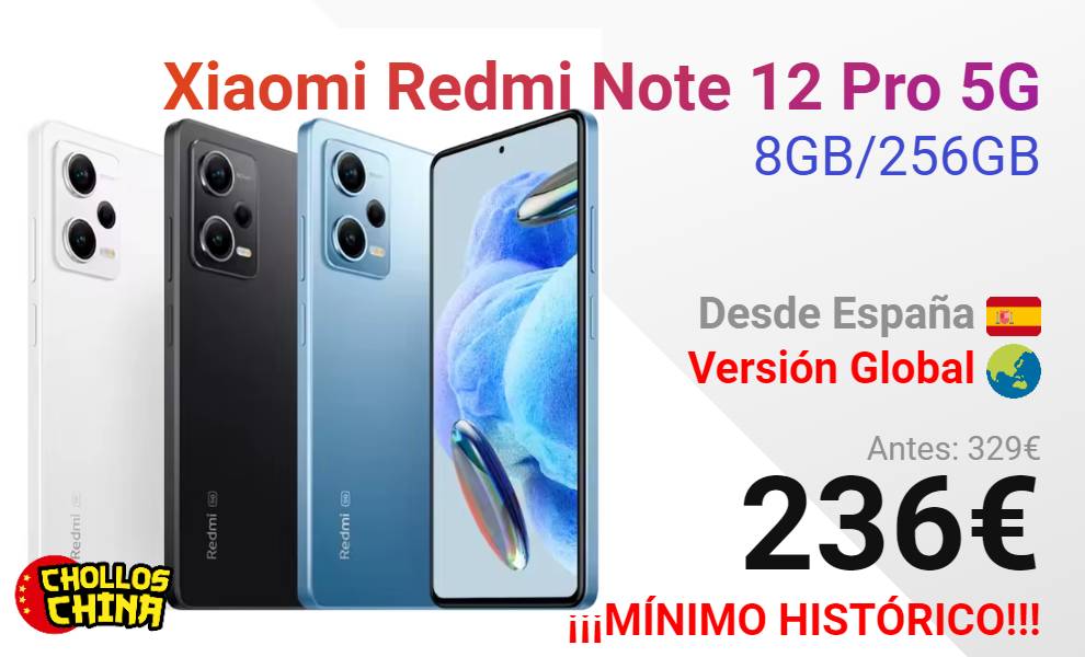 Xiaomi Redmi Note 12 Pro 5G 8GB/256GB Azul - Teléfono móvil
