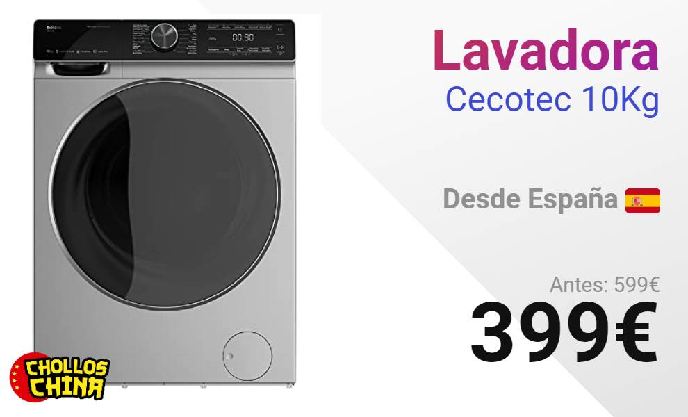 Lavadora Cecotec 10Kg por 399€ - cholloschina