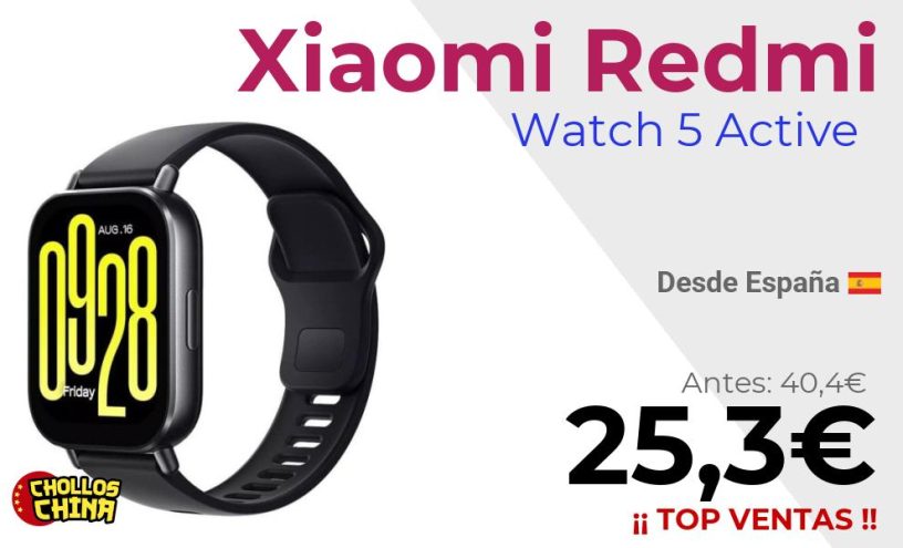 Reloj inteligente Redmi Watch 5 Active por 25,3€