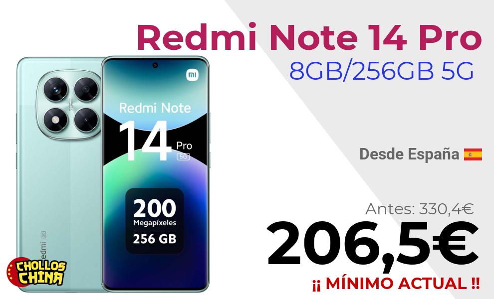 Redmi Note 14 Pro 256GB/512GB por 206,5€