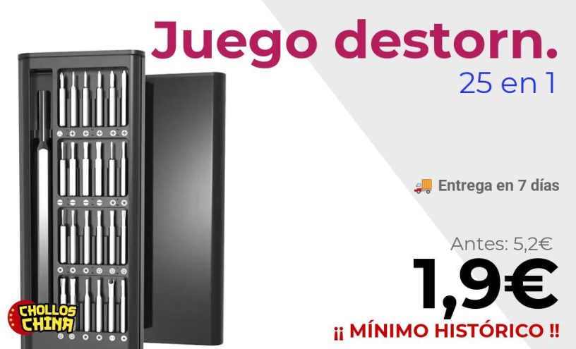 Juego de destornilladores 25 en 1 por 1,9€