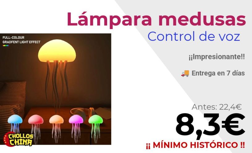 Lámpara de noche de medusas RGB por 8,3€