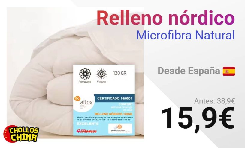 Relleno nórdico microfibra Naturals por 15,9€