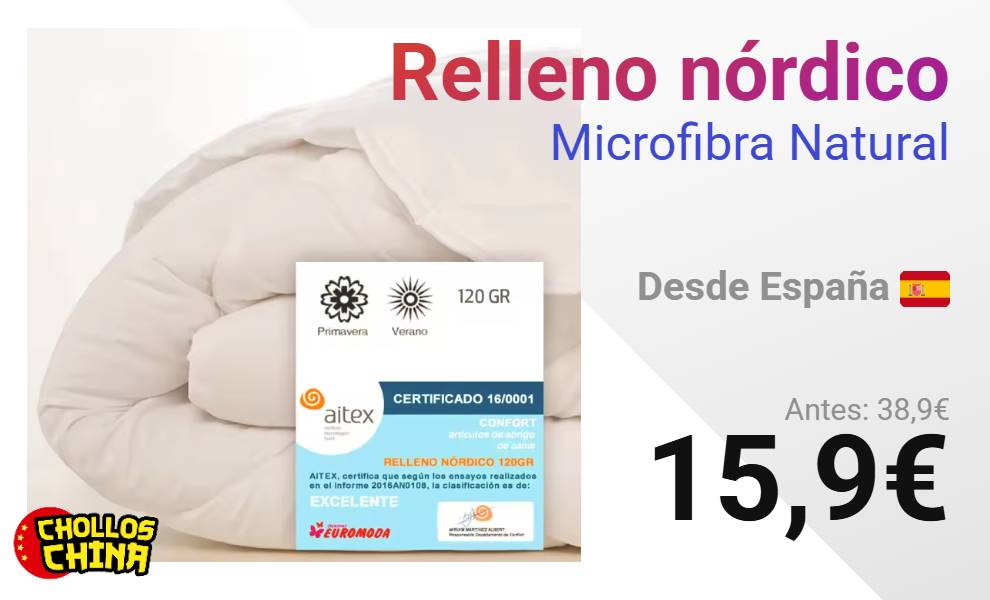 Relleno nórdico microfibra Naturals por 15,9€