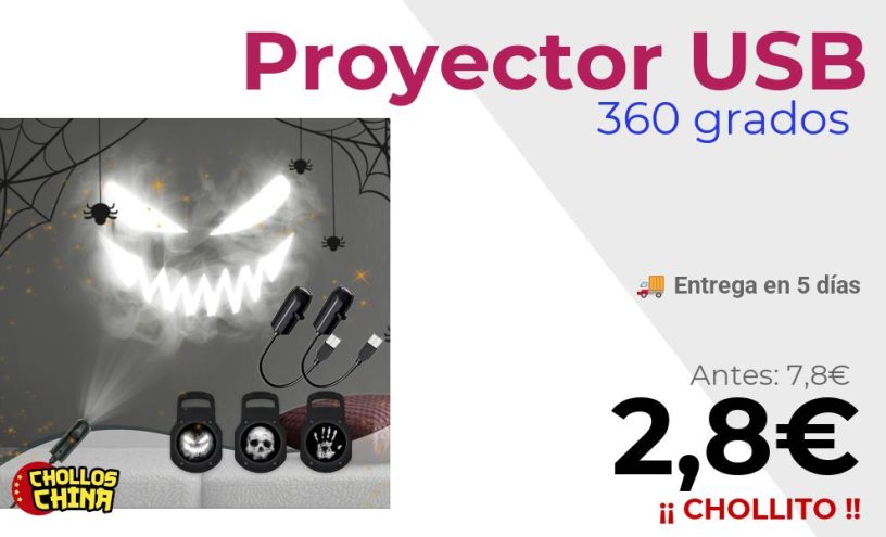 Proyector USB de Halloween con calavera por 2,8€