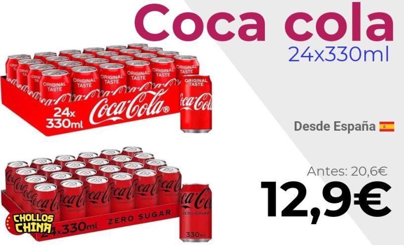 Pack de 24 latas de CocaCola por 12,9€