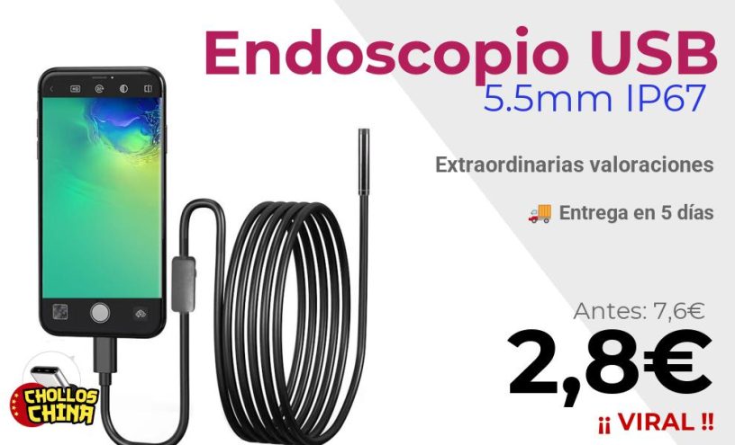 Endoscopio USB para Android OTG por 2,8€