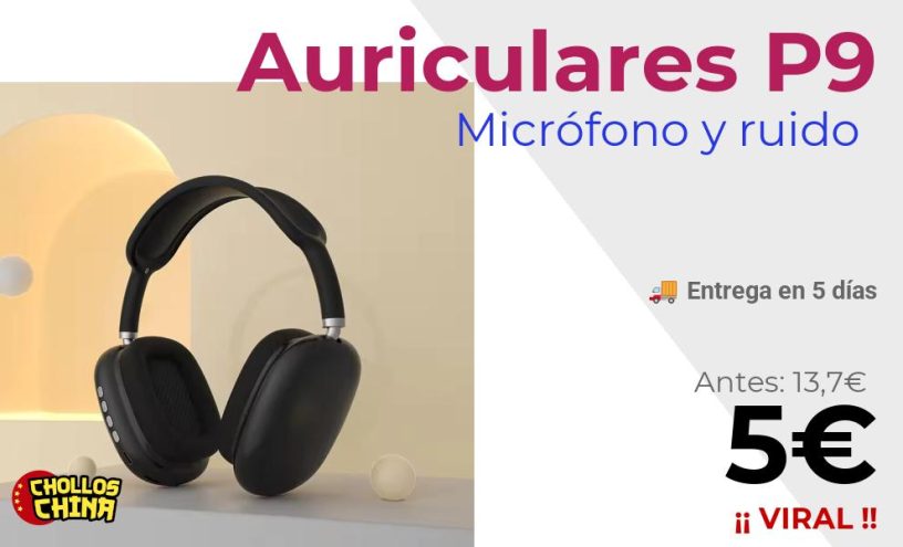 Auriculares inalámbricos P9 con Bluetooth por 5€