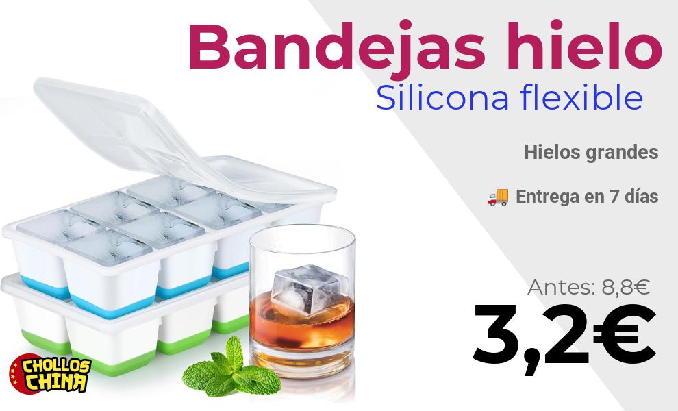 Bandejas de silicona para cubitos de hielo por 3,2€