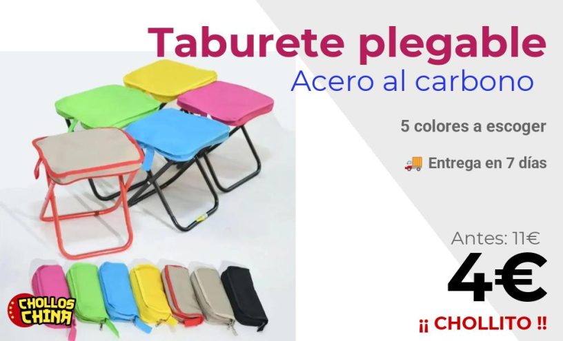 Taburete plegable ultraligero para exteriores por 4€