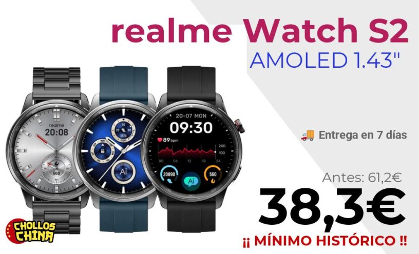 Smartwatch realme Watch S2 por 38,3€