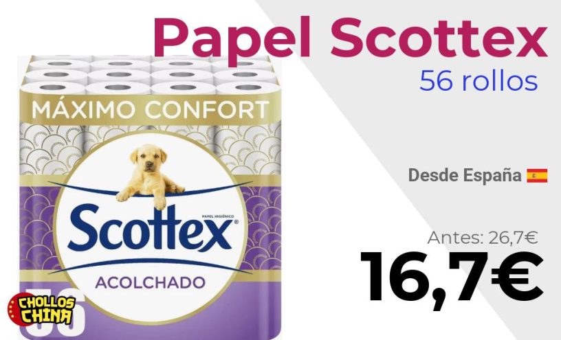 Papel higiénico acolchado Scottex por 16,7€