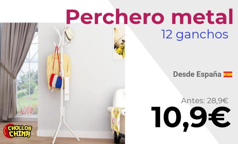 Perchero de metal con 12 ganchos por 10€