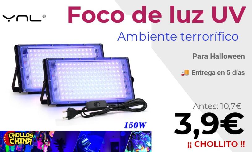 Luz de inundación LED UV para exteriores por 3,9€