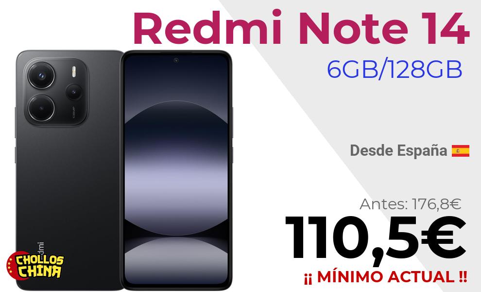 Redmi Note 14 6GB/128GB por 110,5€