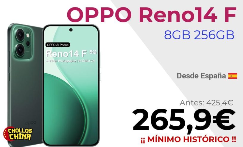 OPPO Reno14 F 5G 8GB 256GB por 265,9€