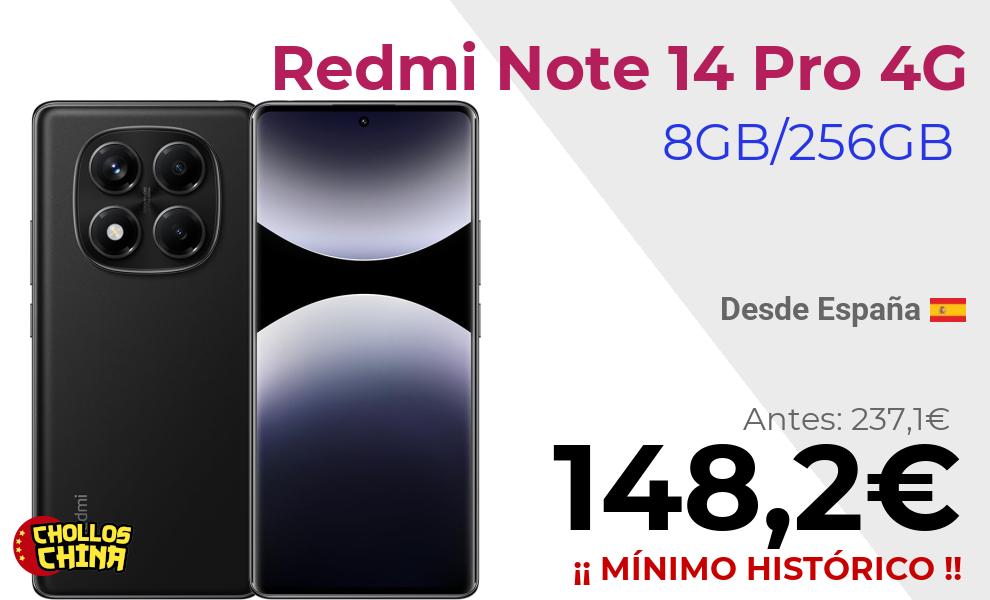 Redmi Note 14 Pro 8+256GB por 148,2€