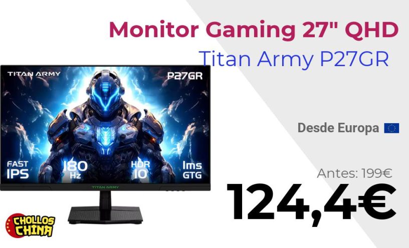 Monitor gaming Titan Army P27GR por 124,4€