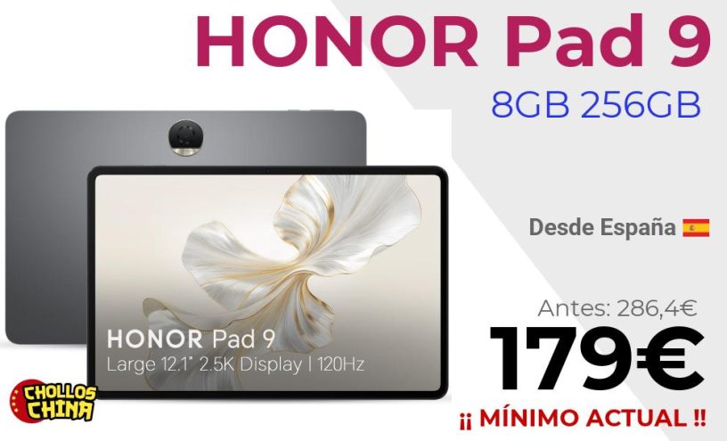 Tablet HONOR Pad 9 8GB+256GB por 179€