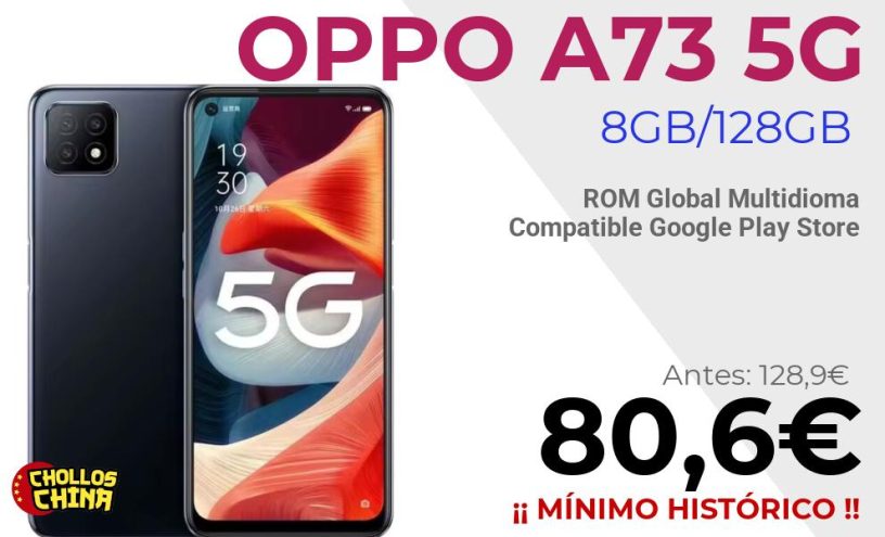 Teléfono OPPO A73 5G 128GB por 80,6€
