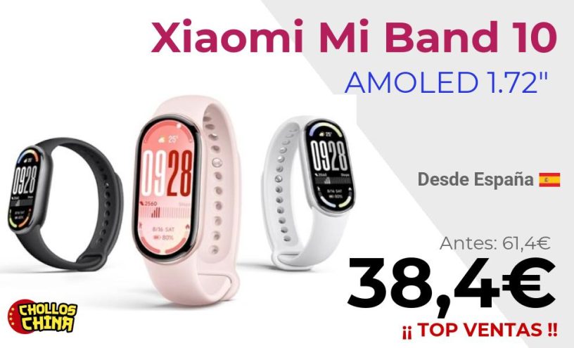 Pulsera inteligente Xiaomi Mi Band 10 por 38,4€
