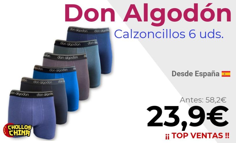 Pack 6 calzoncillos Don Algodon por 23,99€
