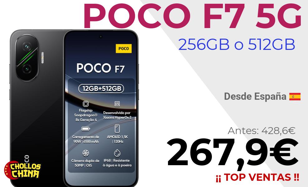 POCO F7 5G 12GB y 256GB o 512GB por 267,9€
