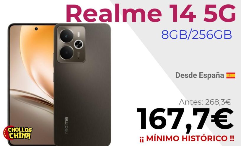 Realme 14 5G 8GB/256GB por 167,7€