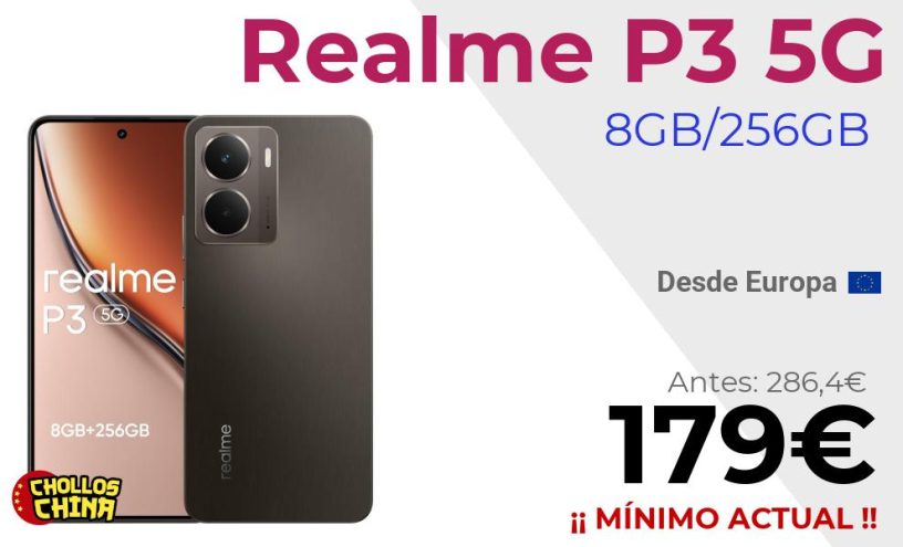 Realme P3 5G 5260mAh 45W carga rápida por 179€