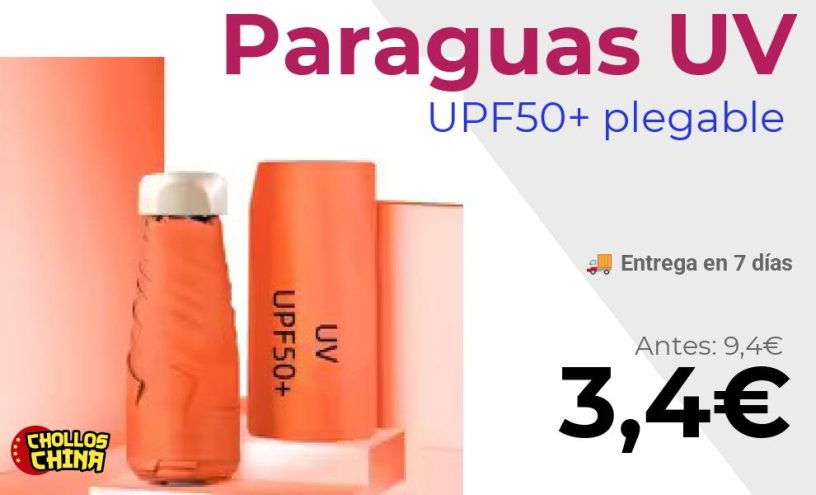 Paraguas compacto UPF50+ por 3,4€