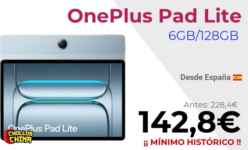 Tablet OnePlus Pad Lite 11 pulgadas por 142,8€