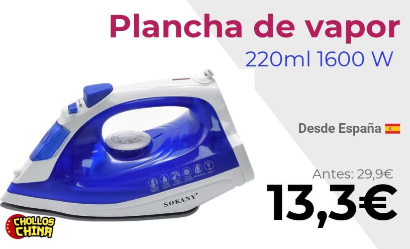 Plancha de vapor Sokany 1600 W por 13€