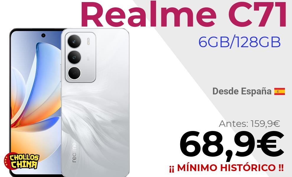Realme C71 4G con gran batería por 68,9€
