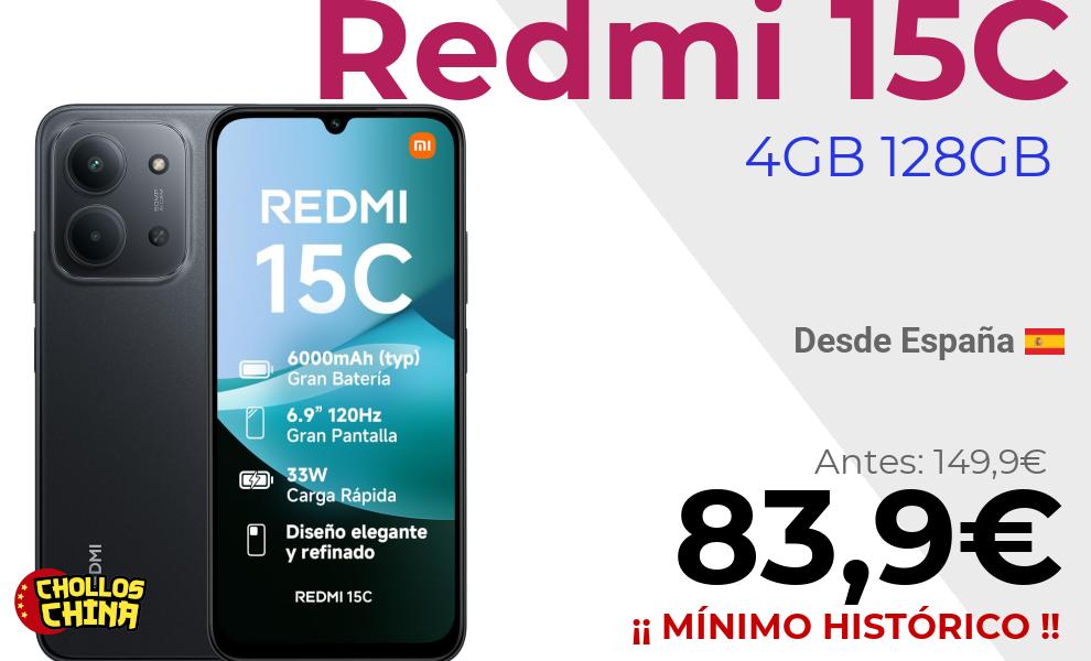 Redmi 15C 4GB+128GB por 83,9€