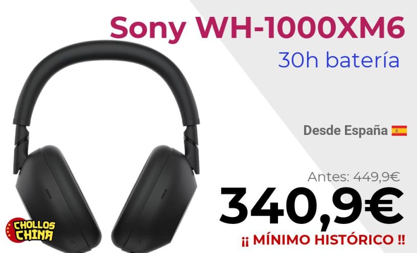 Auriculares inalámbricos Sony WH-1000XM6 por 340,9€