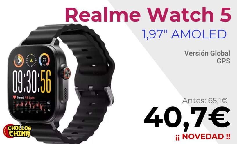 Reloj inteligente Realme Watch 5 por 40,7€