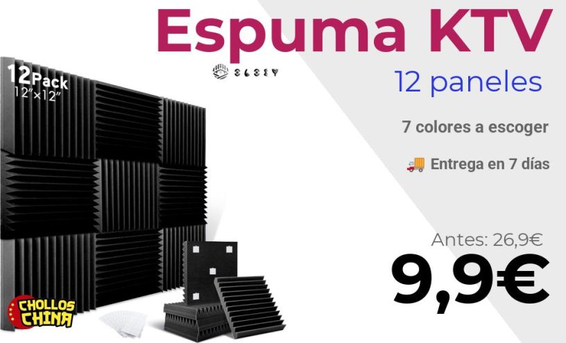 Paneles de espuma absorbente KTV por 9,9€