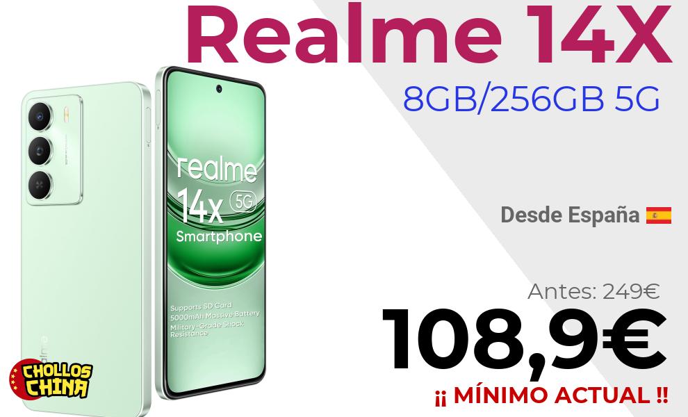 Realme 14X 8GB+256GB por 108,9€