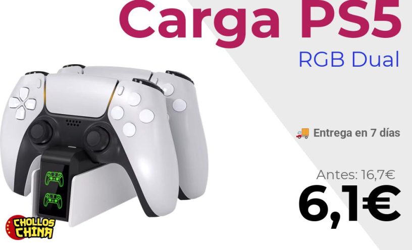 Estación de carga para mando PS5 por 6,1€