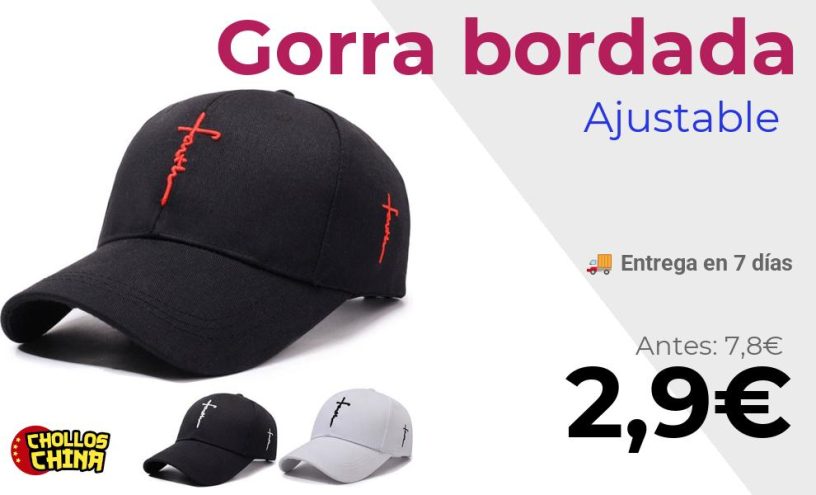 Gorra de béisbol con bordado por 2,9€