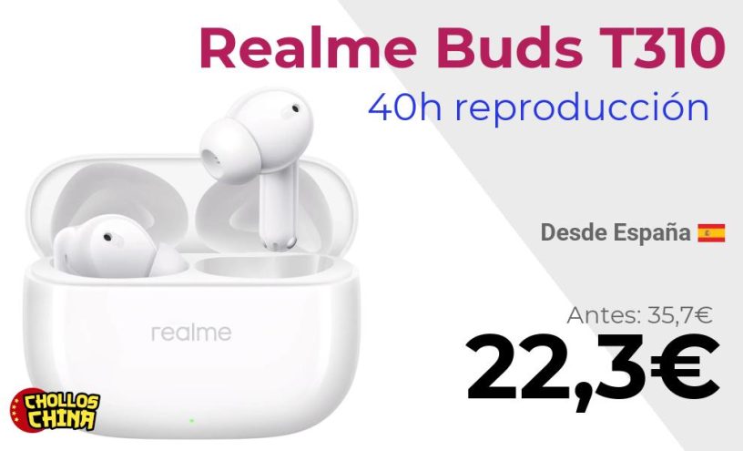 Auriculares Bluetooth Realme Buds T310 por 22,3€