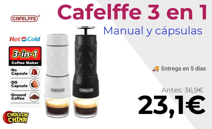 Cafetera portátil Cafelffe 3 en 1 por 23,1€