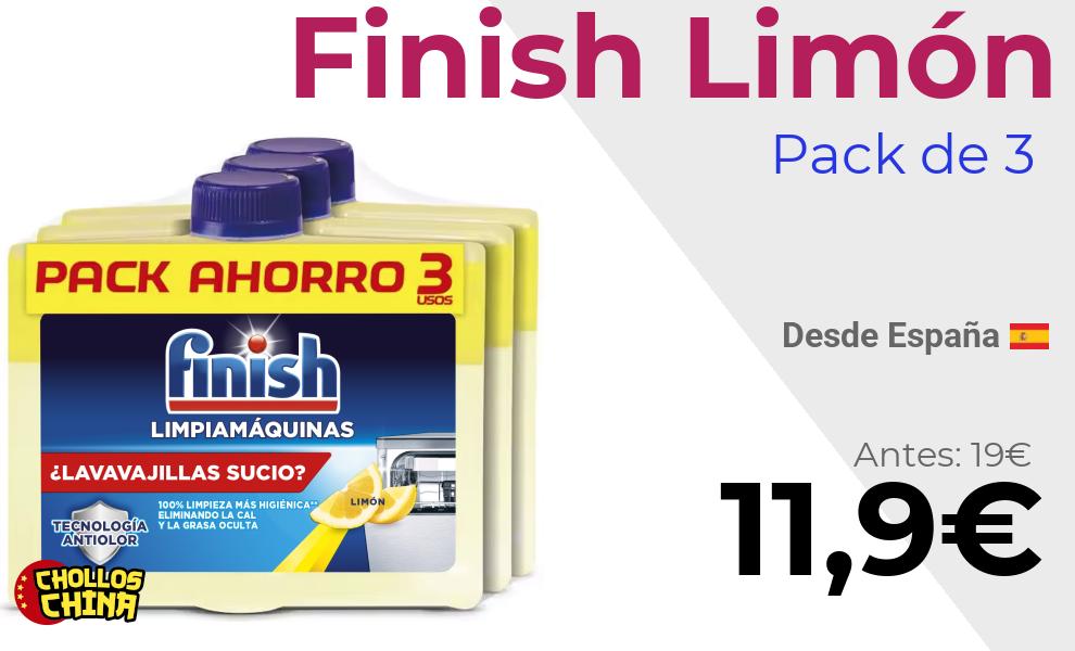 Limpiamáquinas Finish Limón Pack 3 por 11,9€