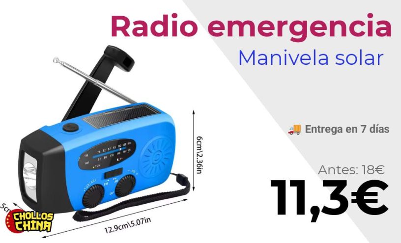 Radio meteorológica de emergencia multifuncional por 11,3€