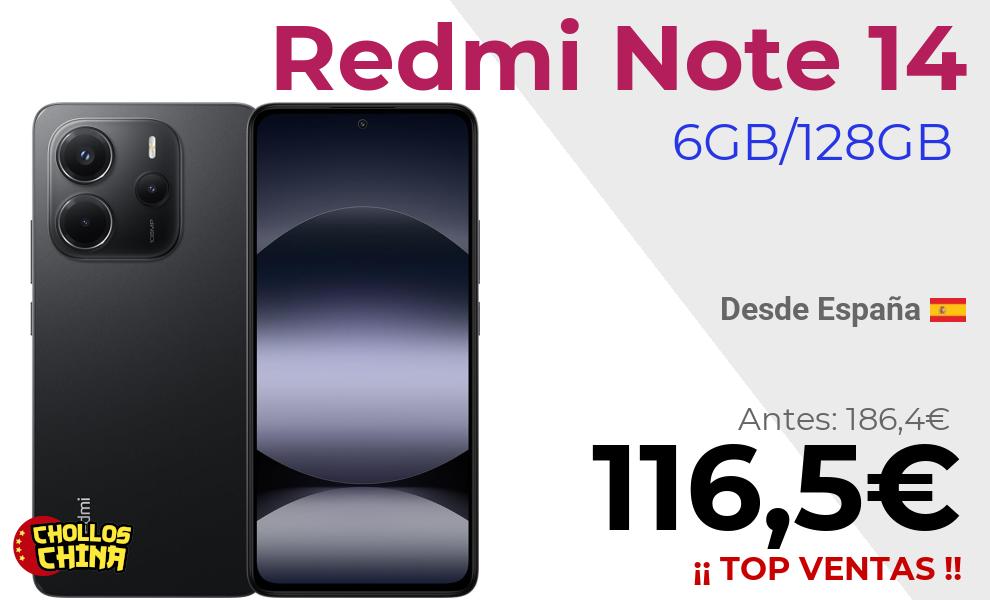 Redmi Note 14 6GB/128GB NFC por 116,5€