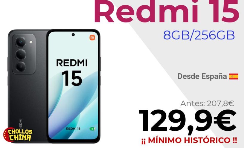 Redmi 15 8GB/256GB por 129,9€