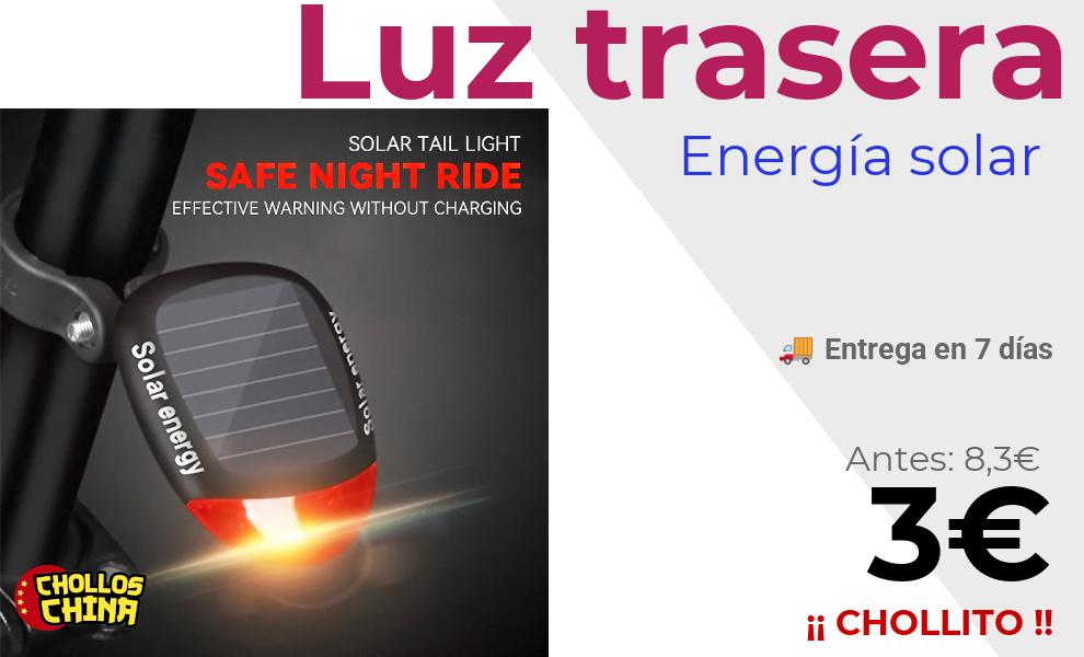 Luz trasera con energía solar por 3€